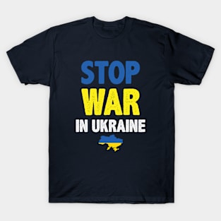 Stop War In Ukraine Map T-Shirt